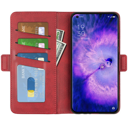 For Oppo Find X5 Textured PU Leather Phone Case Foldable Stand Wallet Function Shockproof Phone Cover