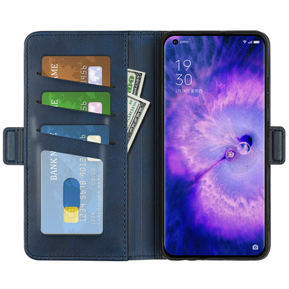 For Oppo Find X5 Textured PU Leather Phone Case Foldable Stand Wallet Function Shockproof Phone Cover