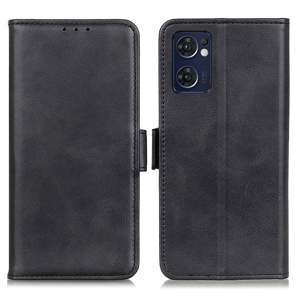 For Oppo Reno7 5G (Global)/Find X5 Lite Textured PU Leather Shockproof Phone Case Magnetic Clasp Wallet Stand Cover