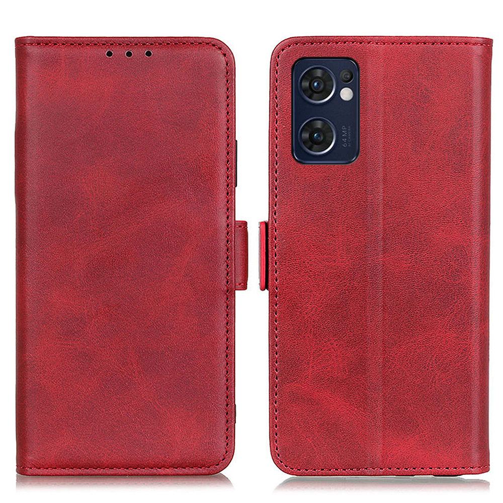 For Oppo Reno7 5G (Global)/Find X5 Lite Textured PU Leather Shockproof Phone Case Magnetic Clasp Wallet Stand Cover