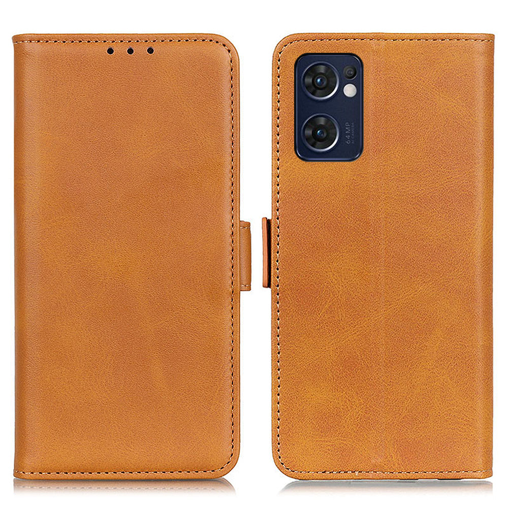 For Oppo Reno7 5G (Global)/Find X5 Lite Textured PU Leather Shockproof Phone Case Magnetic Clasp Wallet Stand Cover