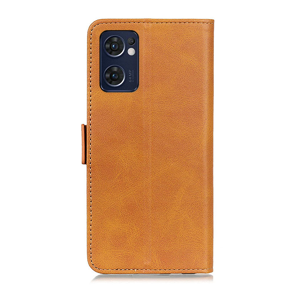 For Oppo Reno7 5G (Global)/Find X5 Lite Textured PU Leather Shockproof Phone Case Magnetic Clasp Wallet Stand Cover