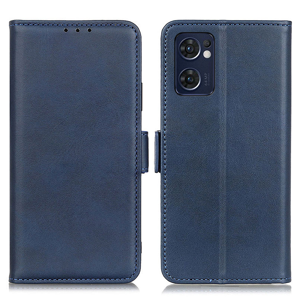 For Oppo Reno7 5G (Global)/Find X5 Lite Textured PU Leather Shockproof Phone Case Magnetic Clasp Wallet Stand Cover