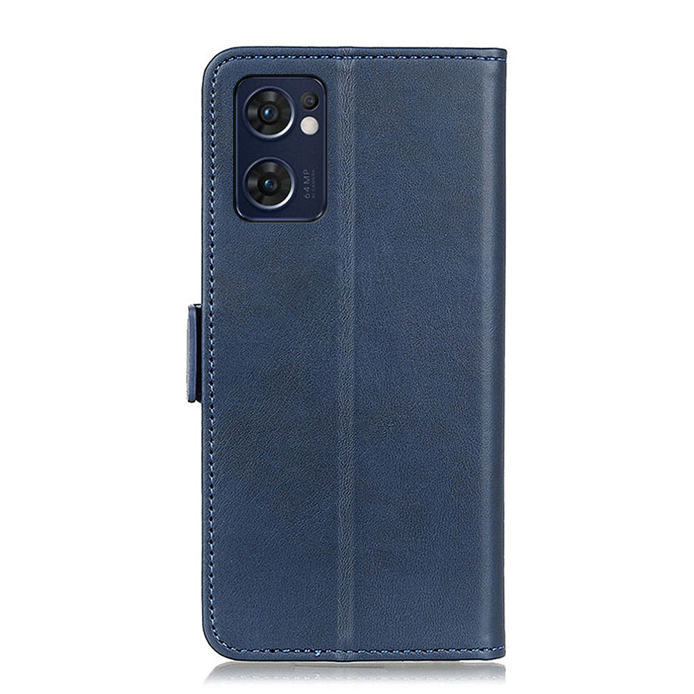 For Oppo Reno7 5G (Global)/Find X5 Lite Textured PU Leather Shockproof Phone Case Magnetic Clasp Wallet Stand Cover