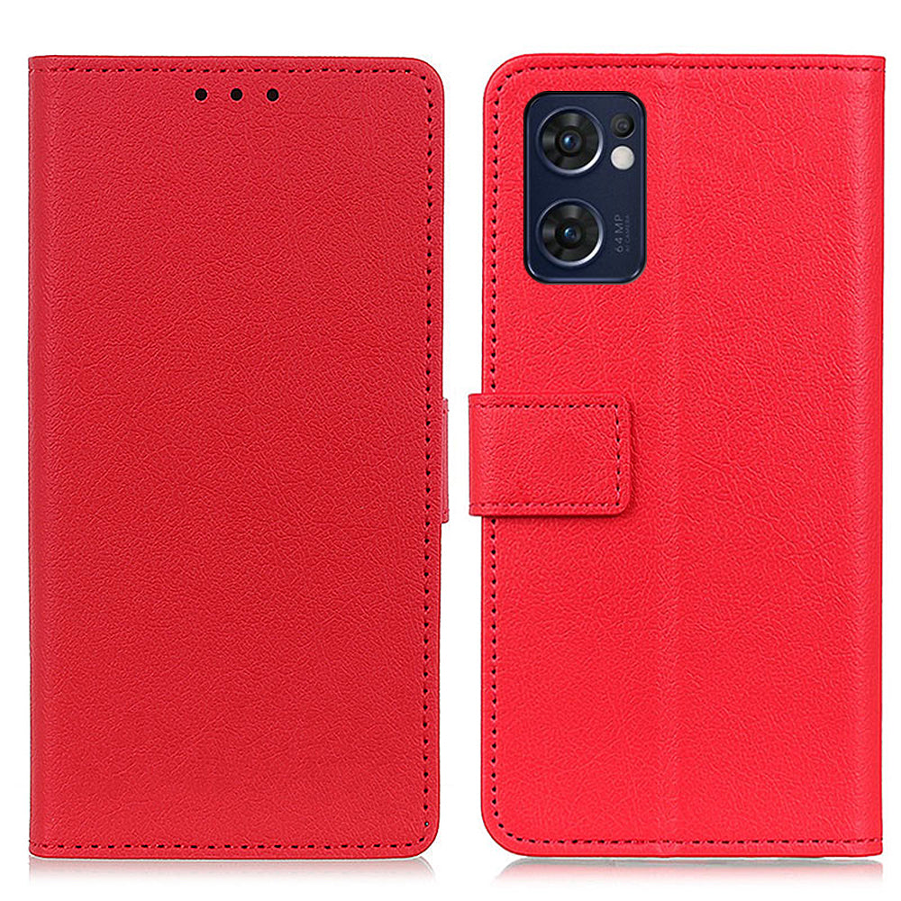 For Oppo Reno7 5G (Global)/Find X5 Lite Wallet PU Leather Case Anti-fall Protection Foldable Stand Phone Cover