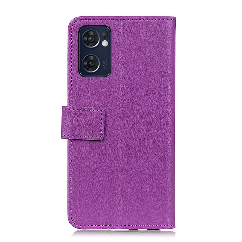 For Oppo Reno7 5G (Global)/Find X5 Lite Wallet PU Leather Case Anti-fall Protection Foldable Stand Phone Cover