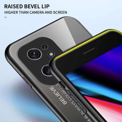 Stylish Gradient Color Phone Case for Oppo Find X5 Pro, Drop Protection Tempered Glass + PC + TPU Hybrid Back Cover