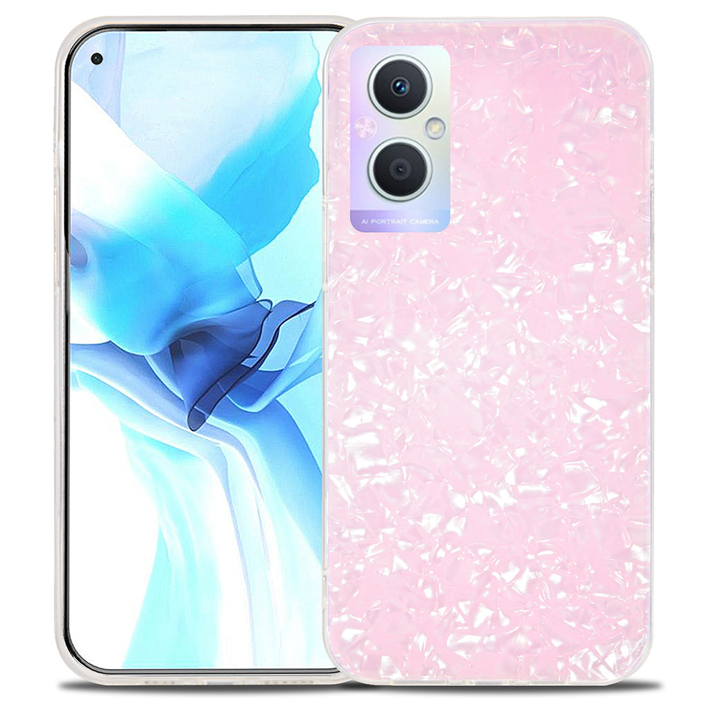 IPAKY for Oppo A96(China), Stylish IMD Hard Acrylic Back Soft TPU Frame Light Thin Phone Cover Protector