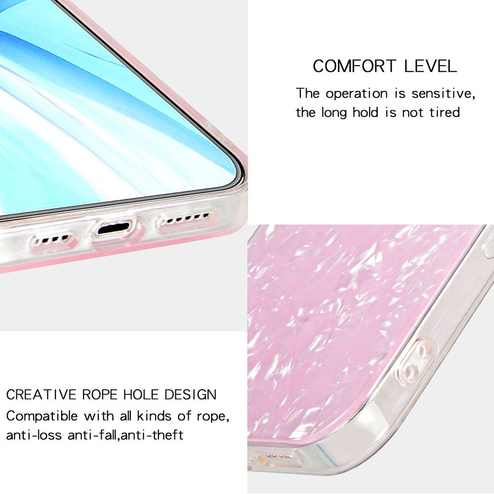 IPAKY for Oppo A96(China), Stylish IMD Hard Acrylic Back Soft TPU Frame Light Thin Phone Cover Protector