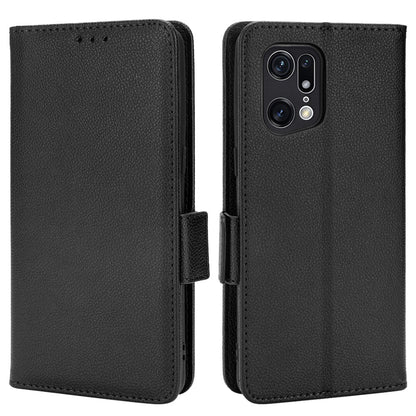 For Oppo Find X5 Pro Litchi Texture PU Leather Phone Case Shockproof Protective Cover with Stand Wallet