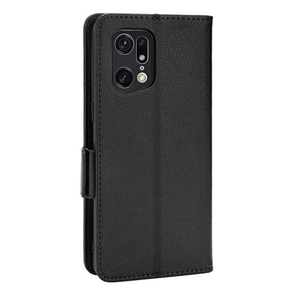 For Oppo Find X5 Pro Litchi Texture PU Leather Phone Case Shockproof Protective Cover with Stand Wallet