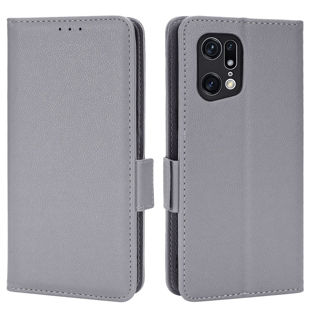 For Oppo Find X5 Pro Litchi Texture PU Leather Phone Case Shockproof Protective Cover with Stand Wallet