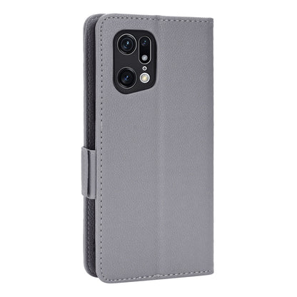 For Oppo Find X5 Pro Litchi Texture PU Leather Phone Case Shockproof Protective Cover with Stand Wallet