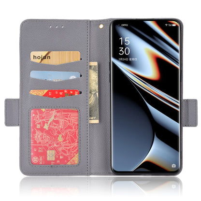 For Oppo Find X5 Pro Litchi Texture PU Leather Phone Case Shockproof Protective Cover with Stand Wallet