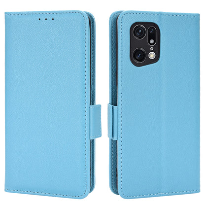 For Oppo Find X5 Pro Litchi Texture PU Leather Phone Case Shockproof Protective Cover with Stand Wallet