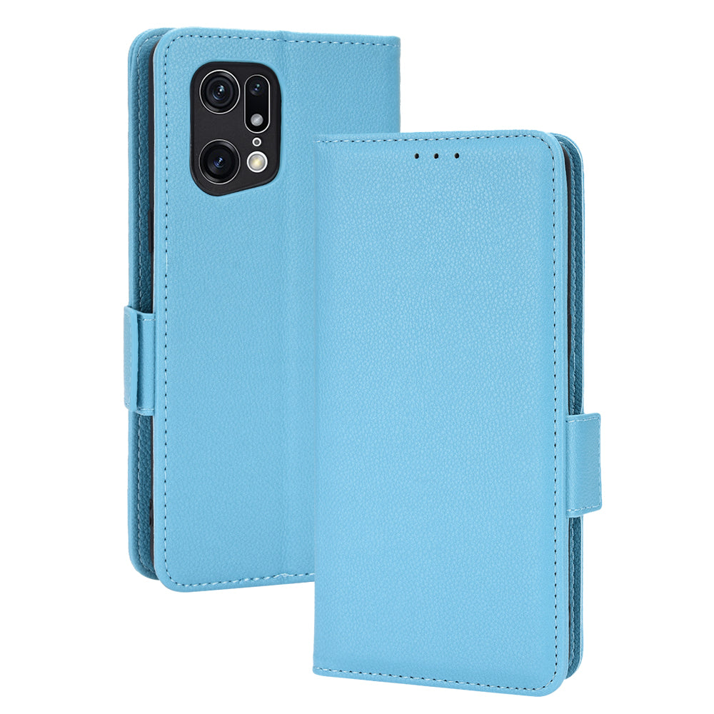 For Oppo Find X5 Pro Litchi Texture PU Leather Phone Case Shockproof Protective Cover with Stand Wallet