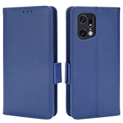 For Oppo Find X5 Pro Litchi Texture PU Leather Phone Case Shockproof Protective Cover with Stand Wallet