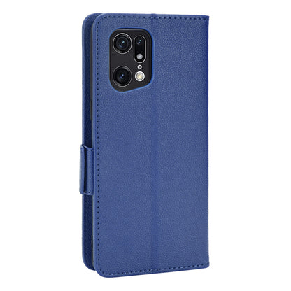 For Oppo Find X5 Pro Litchi Texture PU Leather Phone Case Shockproof Protective Cover with Stand Wallet