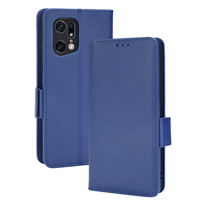 For Oppo Find X5 Pro Litchi Texture PU Leather Phone Case Shockproof Protective Cover with Stand Wallet