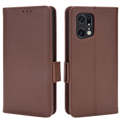 For Oppo Find X5 Pro Litchi Texture PU Leather Phone Case Shockproof Protective Cover with Stand Wallet