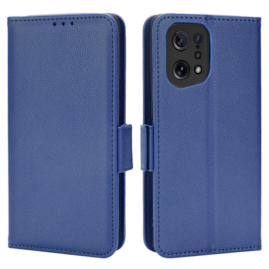 For Oppo Find X5 Litchi Texture PU Leather Anti-drop Anti-scratch Phone Stand Case Protective Shell with Wallet