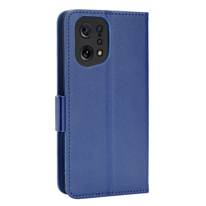 For Oppo Find X5 Litchi Texture PU Leather Anti-drop Anti-scratch Phone Stand Case Protective Shell with Wallet