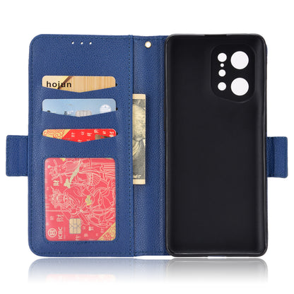 For Oppo Find X5 Litchi Texture PU Leather Anti-drop Anti-scratch Phone Stand Case Protective Shell with Wallet