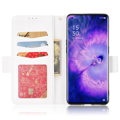 For Oppo Find X5 Litchi Texture PU Leather Anti-drop Anti-scratch Phone Stand Case Protective Shell with Wallet