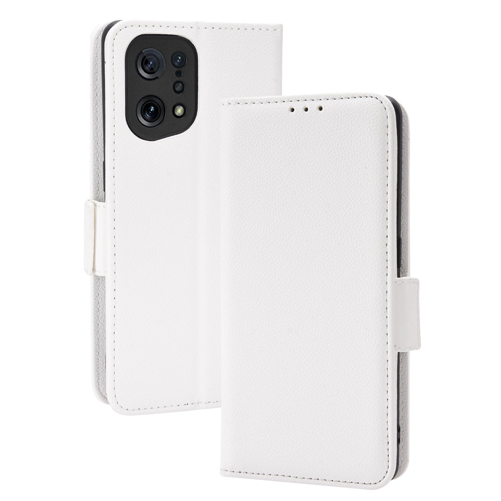 For Oppo Find X5 Litchi Texture PU Leather Anti-drop Anti-scratch Phone Stand Case Protective Shell with Wallet