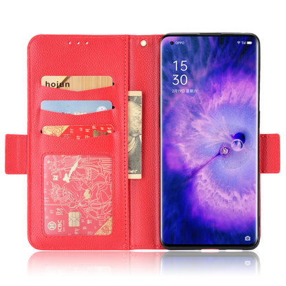 For Oppo Find X5 Litchi Texture PU Leather Anti-drop Anti-scratch Phone Stand Case Protective Shell with Wallet