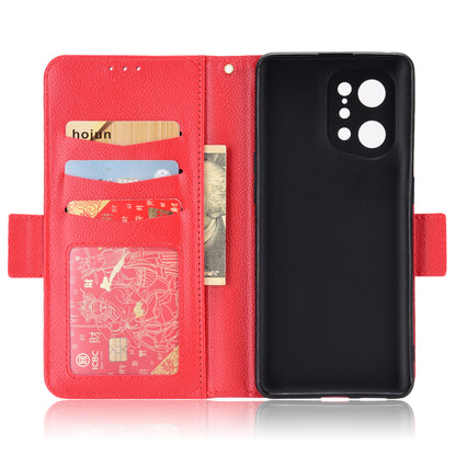 For Oppo Find X5 Litchi Texture PU Leather Anti-drop Anti-scratch Phone Stand Case Protective Shell with Wallet