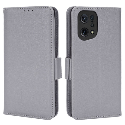 For Oppo Find X5 Litchi Texture PU Leather Anti-drop Anti-scratch Phone Stand Case Protective Shell with Wallet