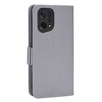 For Oppo Find X5 Litchi Texture PU Leather Anti-drop Anti-scratch Phone Stand Case Protective Shell with Wallet