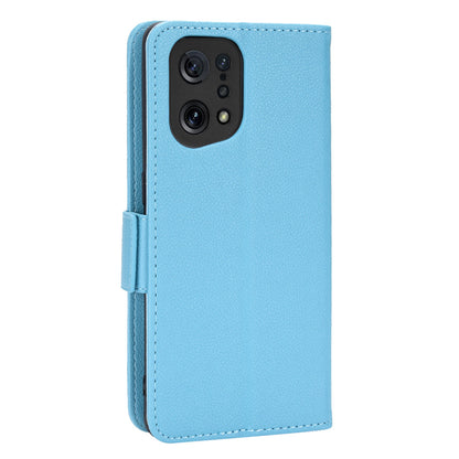 For Oppo Find X5 Litchi Texture PU Leather Anti-drop Anti-scratch Phone Stand Case Protective Shell with Wallet