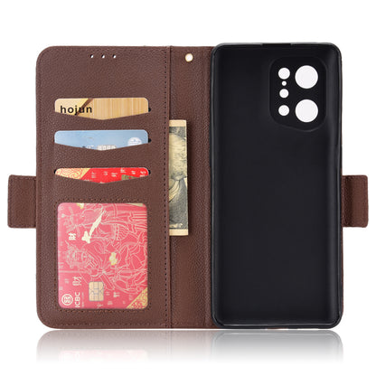 For Oppo Find X5 Litchi Texture PU Leather Anti-drop Anti-scratch Phone Stand Case Protective Shell with Wallet