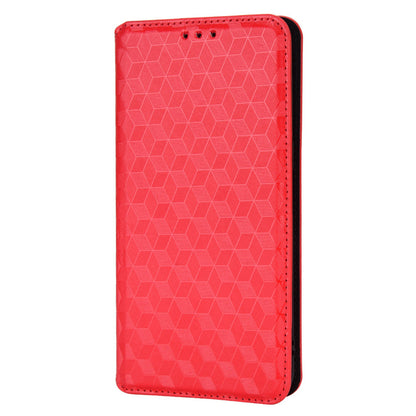 For Oppo Find X5 Rhombus Imprinted Magnetic Folio Flip Leather Protective Shell Phone Case with Stand Wallet