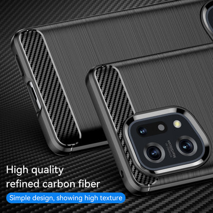 For Oppo Find X5 Carbon Fiber Texture 1.8mm Brushed Surface Phone Case Anti-scratch TPU Back Cover