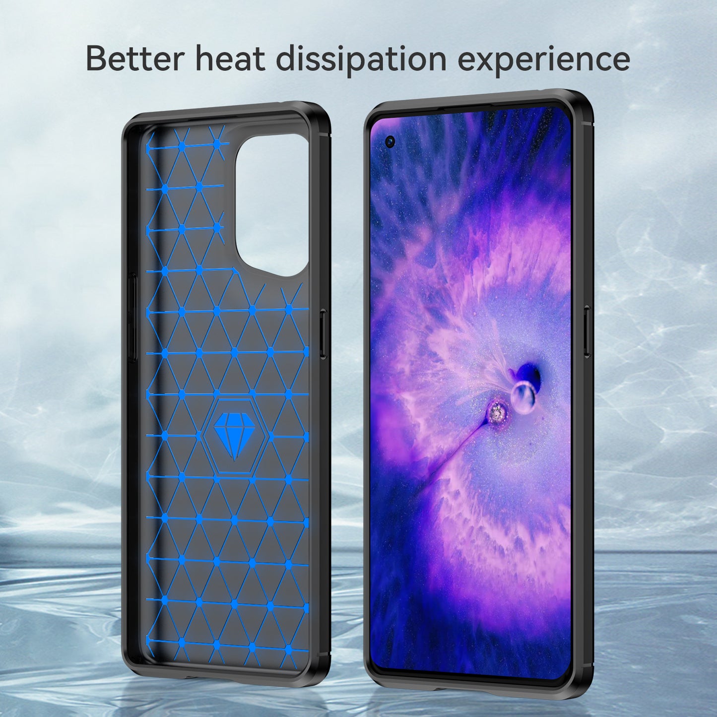 For Oppo Find X5 Carbon Fiber Texture 1.8mm Brushed Surface Phone Case Anti-scratch TPU Back Cover