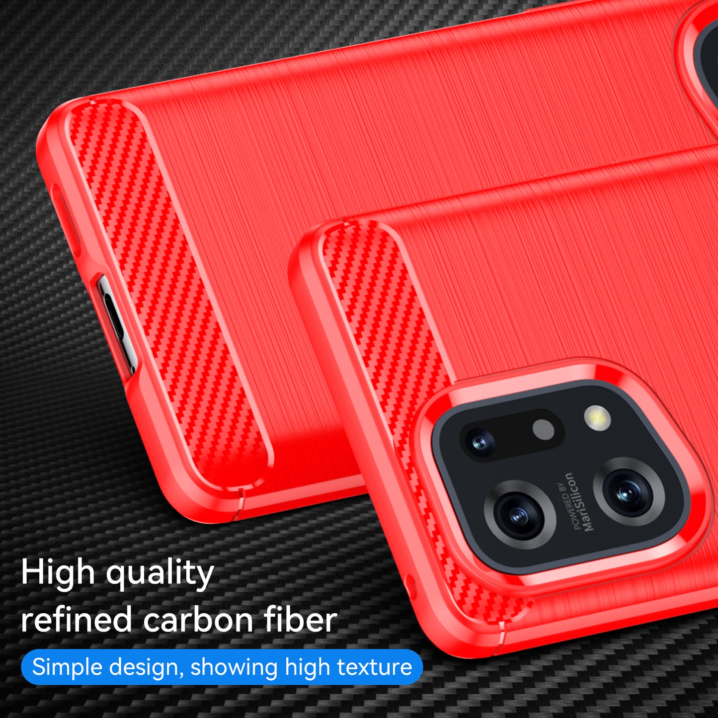 For Oppo Find X5 Carbon Fiber Texture 1.8mm Brushed Surface Phone Case Anti-scratch TPU Back Cover