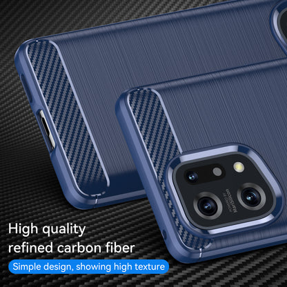 For Oppo Find X5 Carbon Fiber Texture 1.8mm Brushed Surface Phone Case Anti-scratch TPU Back Cover