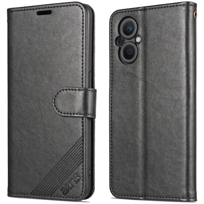 AZNS Wallet Design PU Leather Phone Shell for Oppo A96 (China)/Reno7 Z 5G/Reno7 Lite/Reno8 Lite 5G/F21 Pro 5G/OnePlus Nord N20 5G Full Coverage Protective Case with Stand