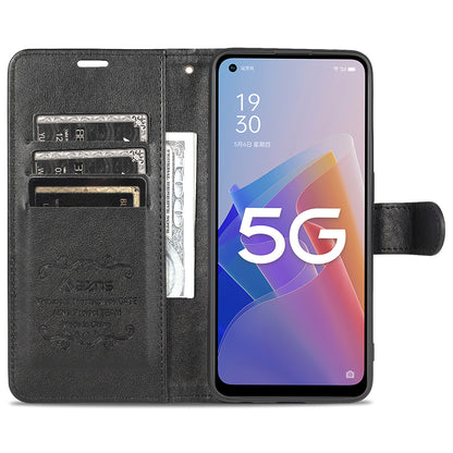 AZNS Wallet Design PU Leather Phone Shell for Oppo A96 (China)/Reno7 Z 5G/Reno7 Lite/Reno8 Lite 5G/F21 Pro 5G/OnePlus Nord N20 5G Full Coverage Protective Case with Stand