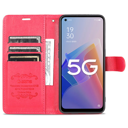 AZNS Wallet Design PU Leather Phone Shell for Oppo A96 (China)/Reno7 Z 5G/Reno7 Lite/Reno8 Lite 5G/F21 Pro 5G/OnePlus Nord N20 5G Full Coverage Protective Case with Stand