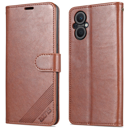 AZNS Wallet Design PU Leather Phone Shell for Oppo A96 (China)/Reno7 Z 5G/Reno7 Lite/Reno8 Lite 5G/F21 Pro 5G/OnePlus Nord N20 5G Full Coverage Protective Case with Stand