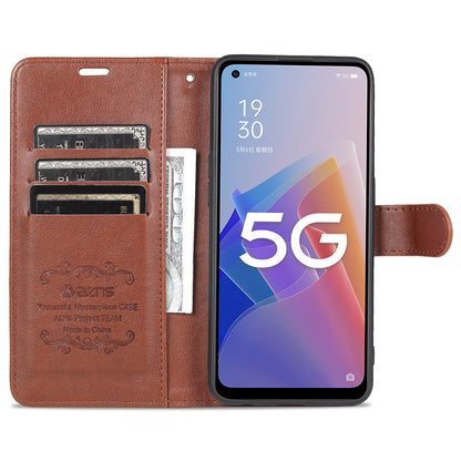 AZNS Wallet Design PU Leather Phone Shell for Oppo A96 (China)/Reno7 Z 5G/Reno7 Lite/Reno8 Lite 5G/F21 Pro 5G/OnePlus Nord N20 5G Full Coverage Protective Case with Stand