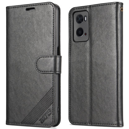 AZNS Wallet Design PU Leather Phone Shell for Oppo A36/A76 Phone Protective Case Accessory with Foldable Stand