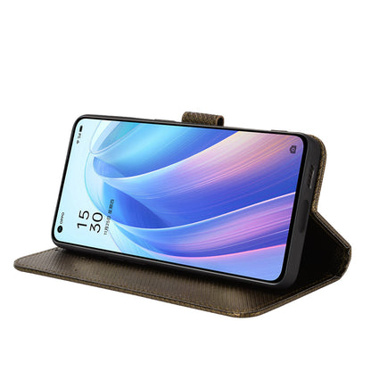 For Oppo Reno7 Pro 5G Diamond Texture Phone Case Cover with Wallet Function PU Leather Horizontal Stand Cell Phone Shell