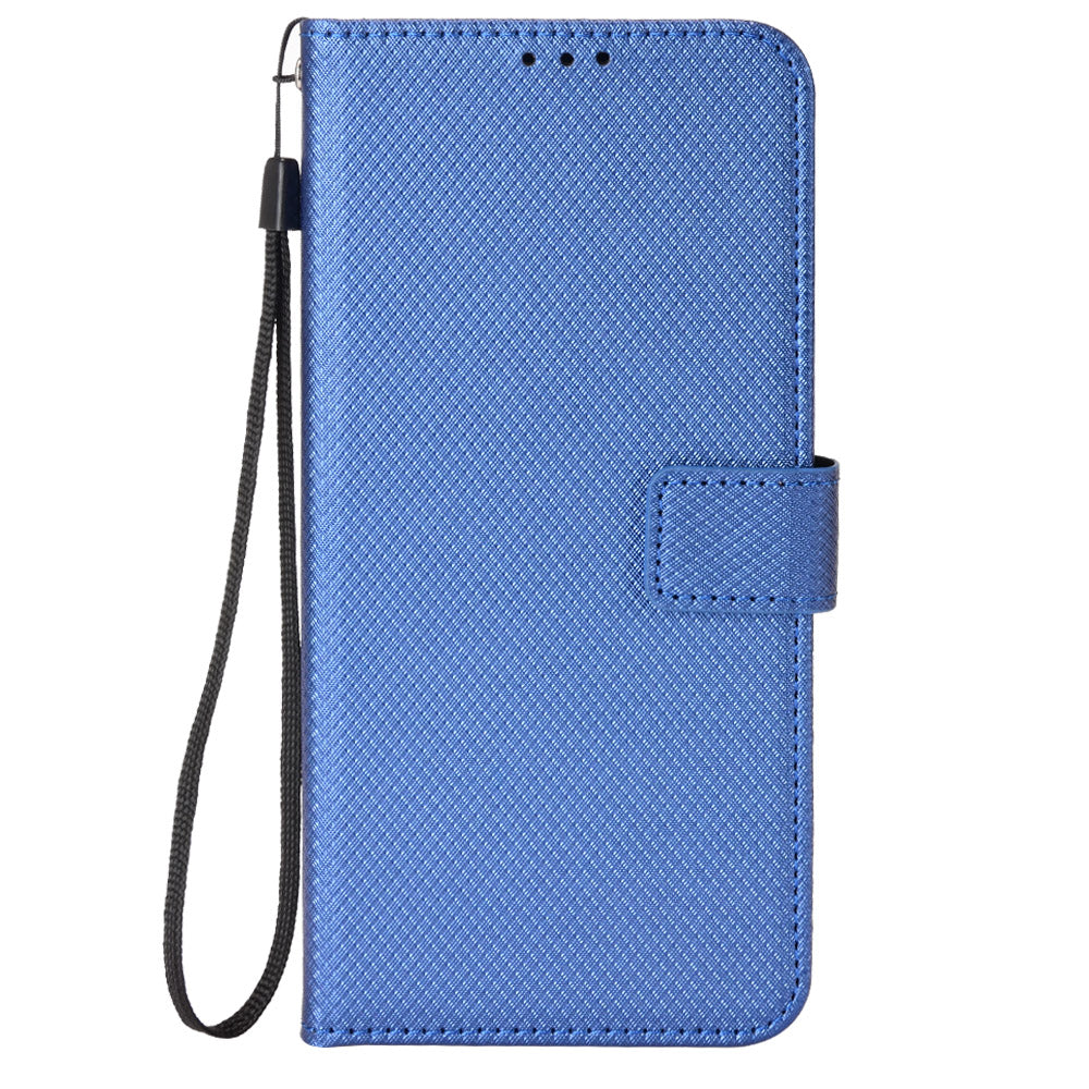 For Oppo Find X3 Pro/Oppo Find X3 Wallet Stand Phone Cover Diamond Texture PU Leather Anti-scratch Cell Phone Case with Strap