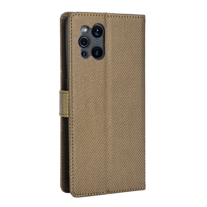 For Oppo Find X3 Pro/Oppo Find X3 Wallet Stand Phone Cover Diamond Texture PU Leather Anti-scratch Cell Phone Case with Strap