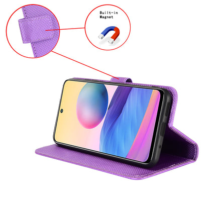 For Oppo Find X3 Pro/Oppo Find X3 Wallet Stand Phone Cover Diamond Texture PU Leather Anti-scratch Cell Phone Case with Strap